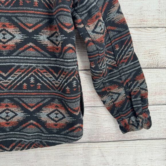 Jachs New York Southwest Aztec Sherpa Lined Shacket Jacket Mens M Black Blue - Picture 7 of 14